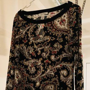 WHITE HOUSE BLACK MARKET PAISLEY PRINT TUNIC DRESS